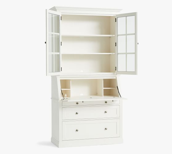 pottery barn white desk with hutch