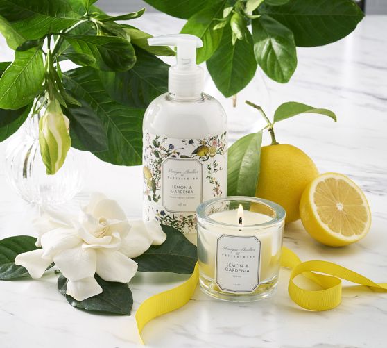 Monique Lhuillier Lemon Gardenia Votive Candle & Lotion Set Pottery Barn