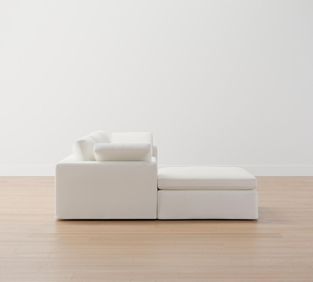 Dream Square Wide Arm Slipcovered Modular Sofa Chaise Sectional