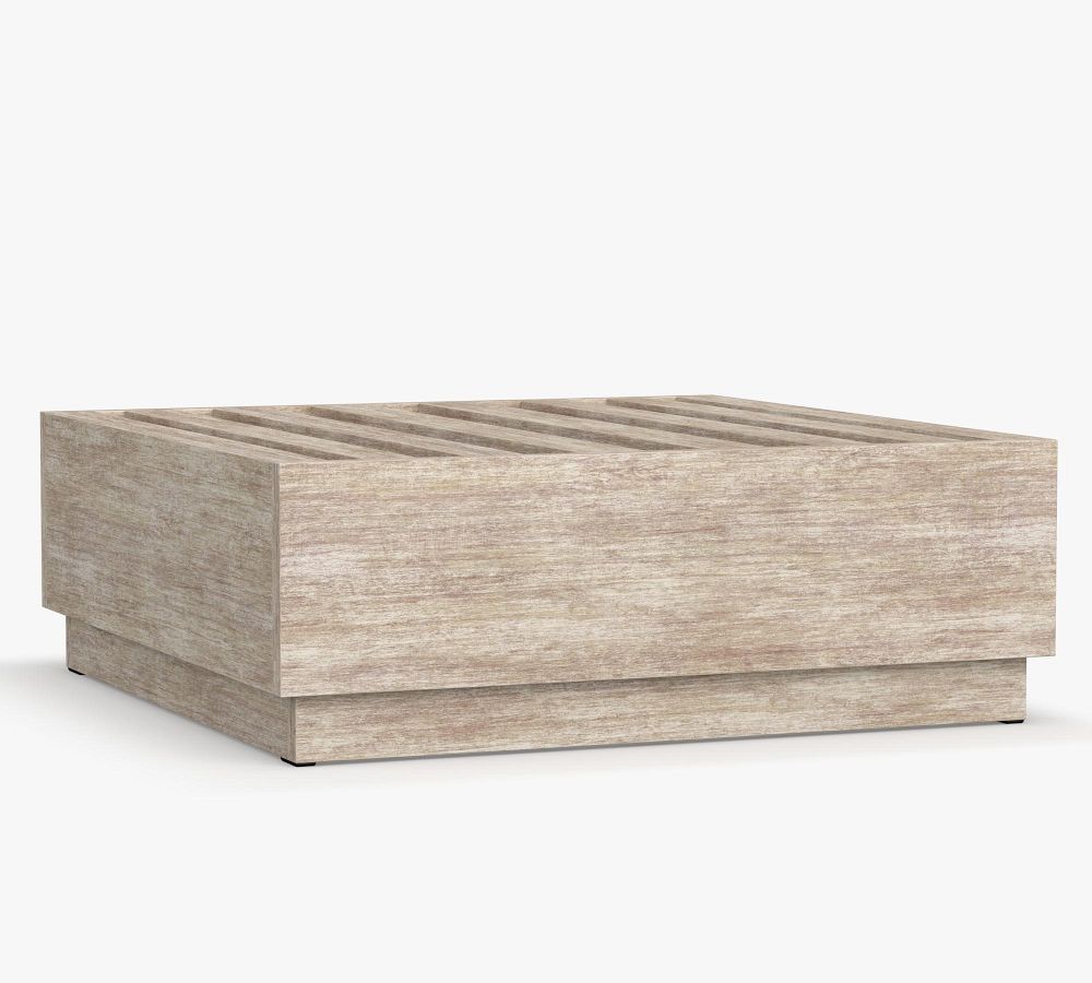 Indio FSC® Eucalyptus Modern Platform Ottoman Pottery Barn