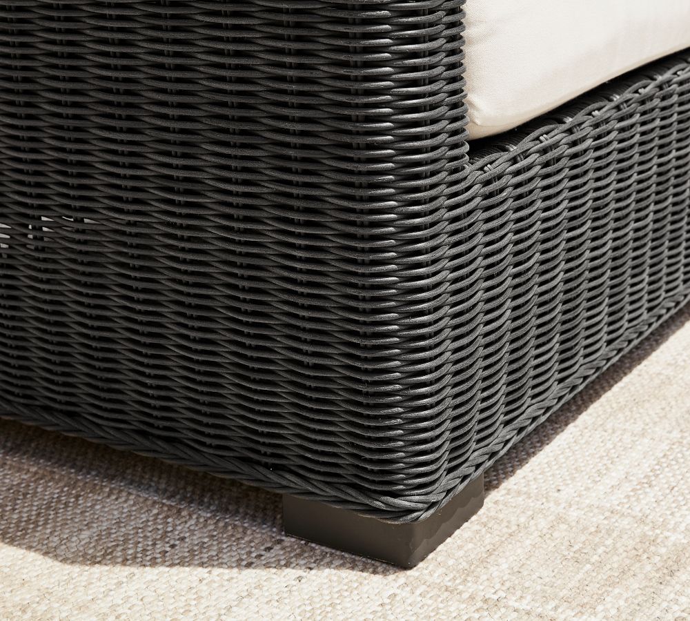 Huntington AllWeather Wicker Square Arm Outdoor Sofa Pottery Barn