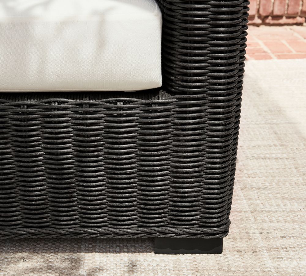 Huntington AllWeather Wicker Square Arm Outdoor Sofa Pottery Barn