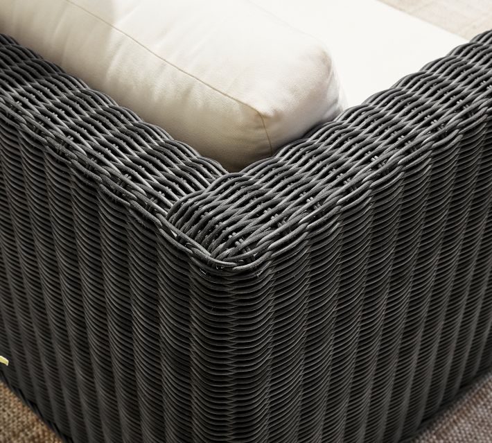 Huntington AllWeather Wicker Square Arm Outdoor Sofa Pottery Barn