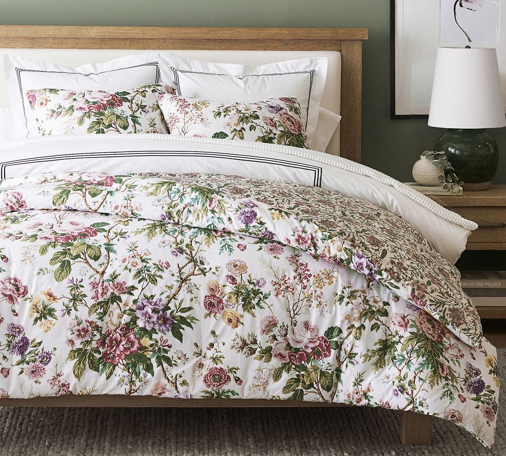 Eloise Garden Reversible Percale Comforter Sham Pottery Barn