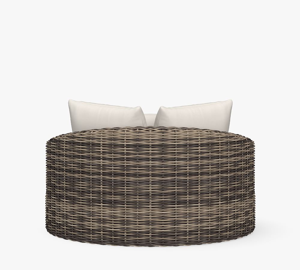 Huntington Wicker Round Swivel Outdoor Daybed | Pottery Barn