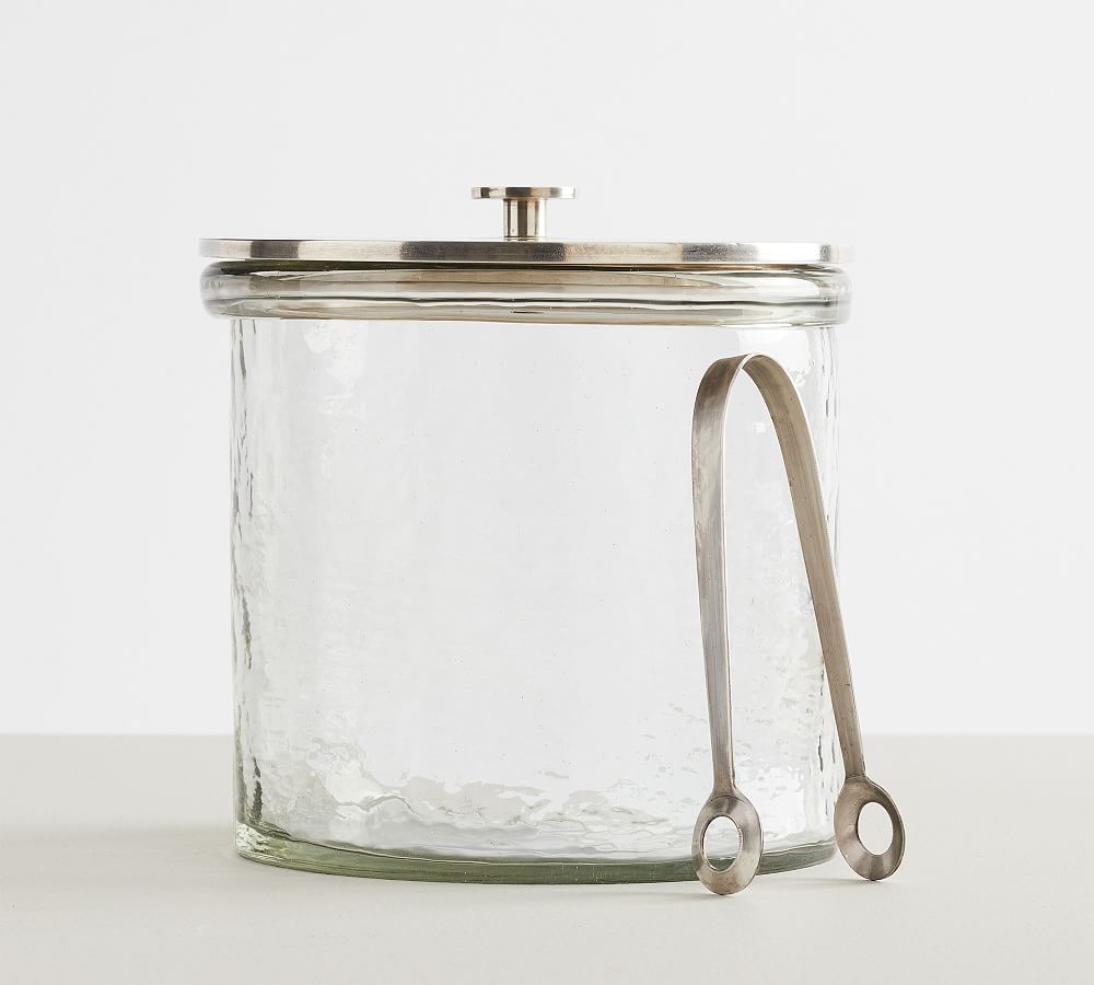 Handmade Hammered Glass Ice Bucket Pottery Barn