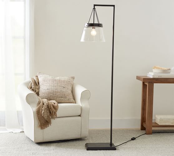 pottery barn glass floor lamp