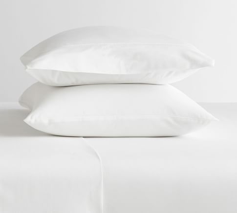 White Classic 400-Thread-Count Organic Standard Pillowcases, Set of 2