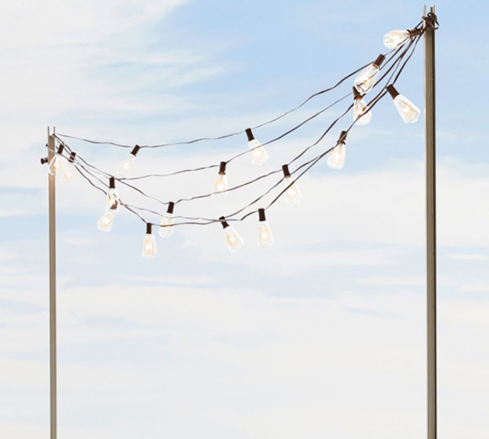 Outdoor Tabletop String Light Holder Posts Set of 2 Pottery Barn