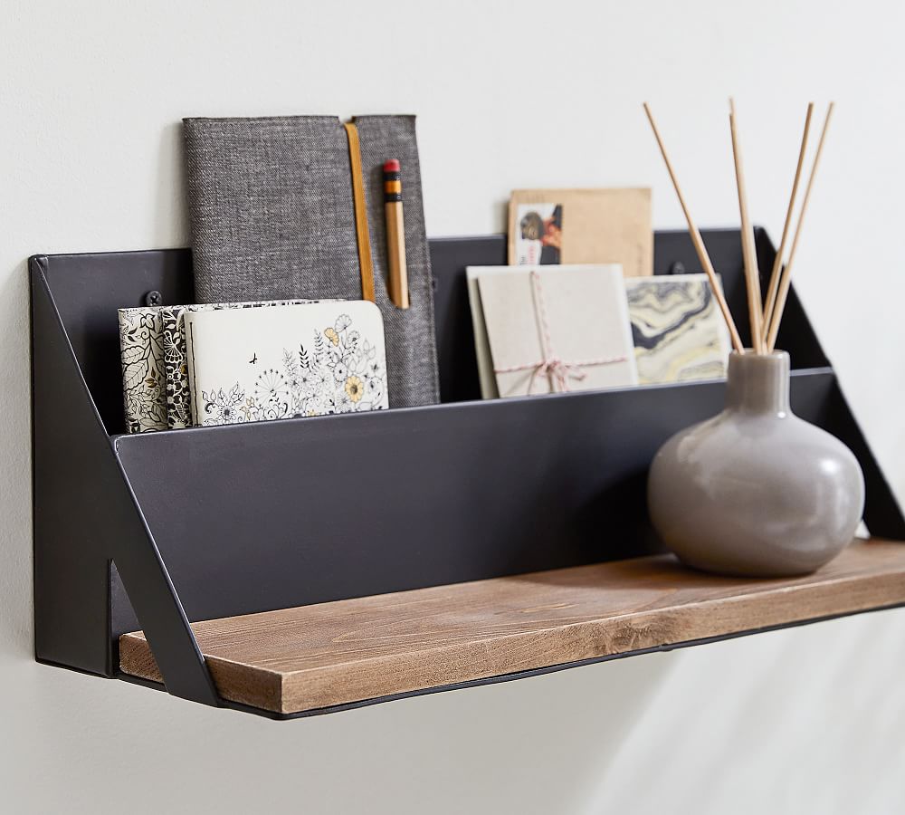 Trenton Shelf with Storage Bin Pottery Barn