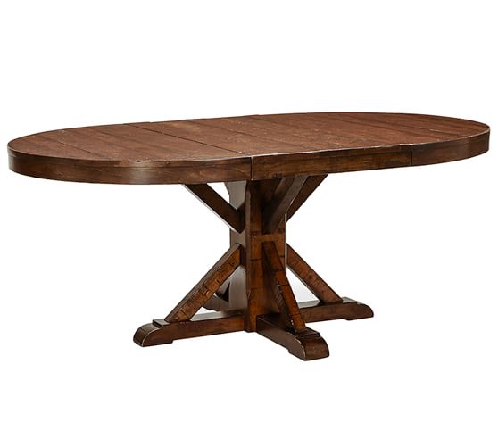 benchwright extending pedestal dining table