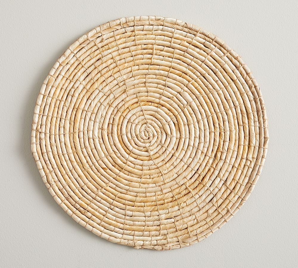 Wynne Coil Handwoven Abaca Charger Plate | Pottery Barn