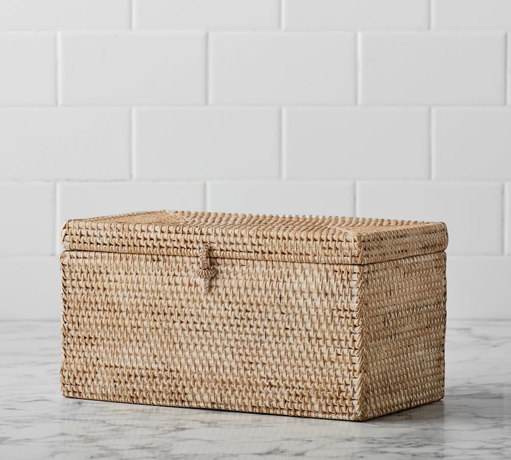 Tava Handwoven Rattan Bathroom Accessories Pottery Barn