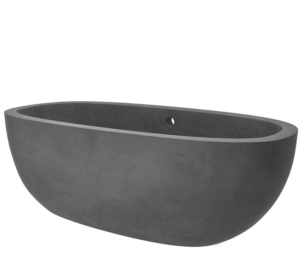Holas 72" Handcrafted Freestanding Concrete Bathtub Pottery Barn