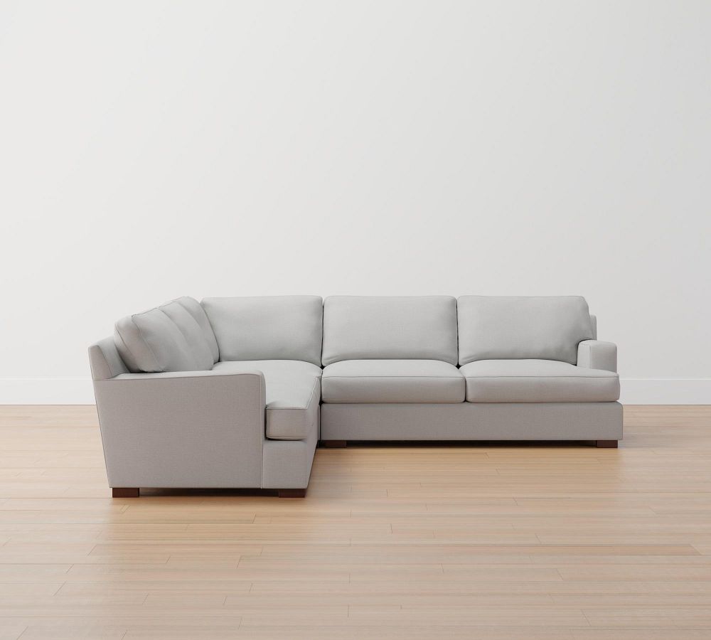 Townsend Square Arm Upholstered 3Piece LSectional Pottery Barn