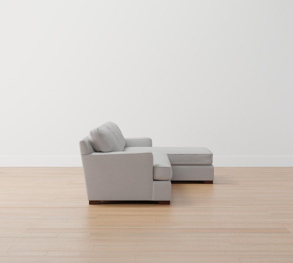 Townsend Upholstered Square Arm Sofa with Chaise Sectional Pottery Barn