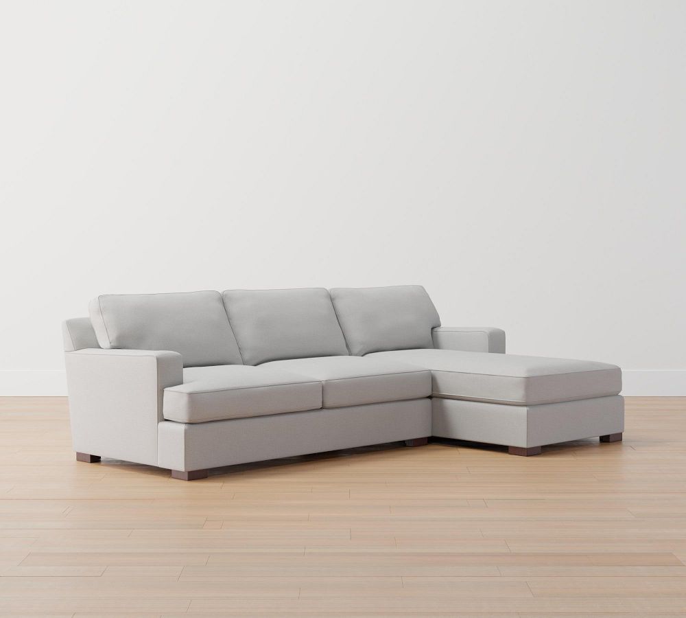 Townsend Upholstered Square Arm Sofa with Chaise Sectional Pottery Barn