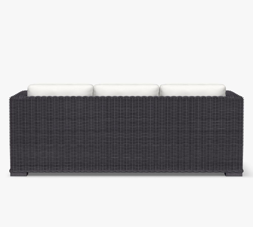 Huntington AllWeather Wicker Square Arm Outdoor Sofa Pottery Barn