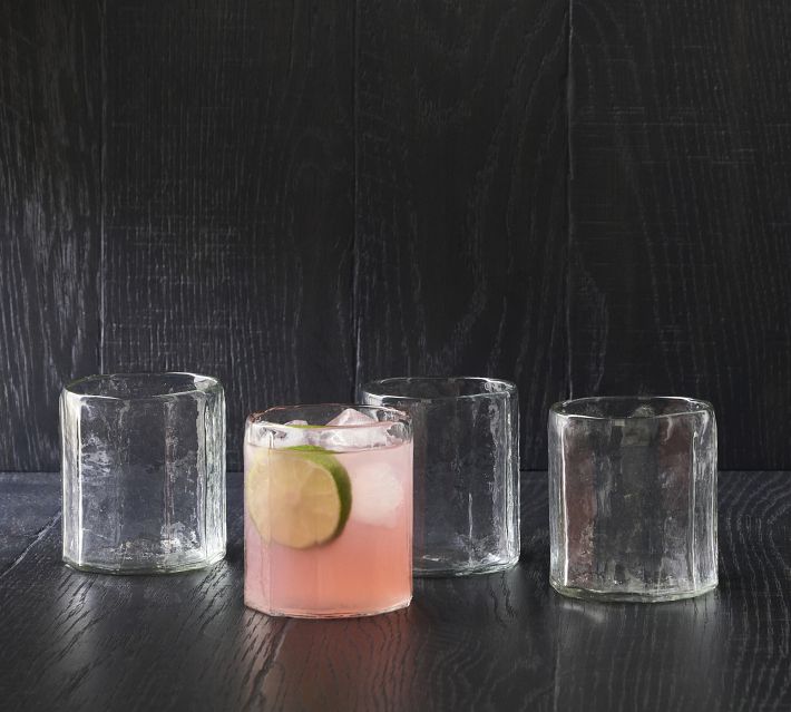 Hammered Café Glass Drinking Glasses Pottery Barn