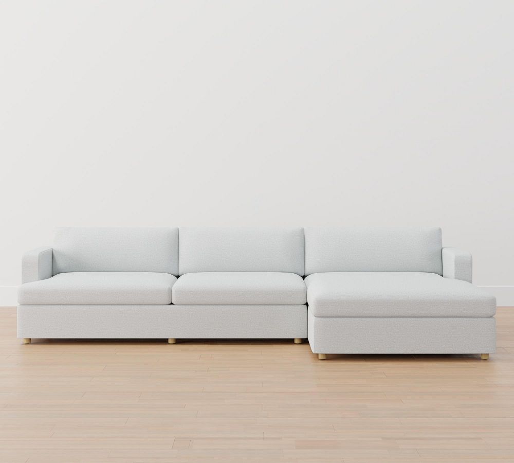 Serene Upholstered Sofa Double Chaise Sectional Pottery Barn