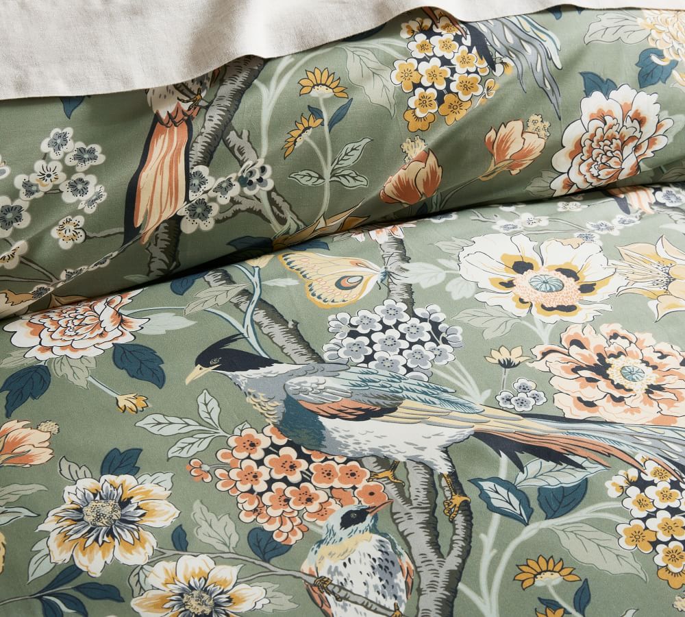 Bloom Floral Cotton Sateen Duvet Cover Pottery Barn