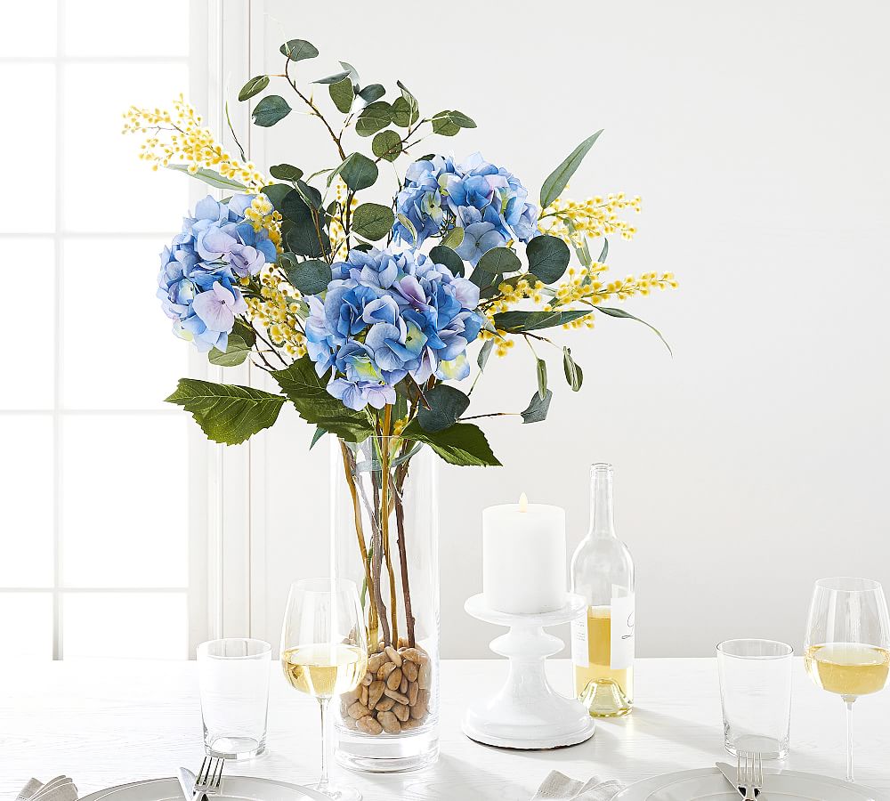 Faux Hydrangea Stem Artificial Flowers Pottery Barn