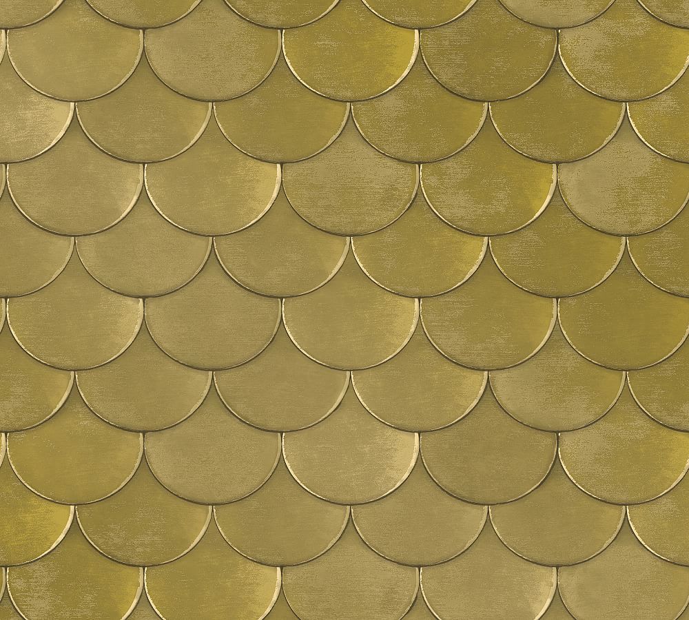 Scalloped Metallic Removable Wallpaper | Pottery Barn