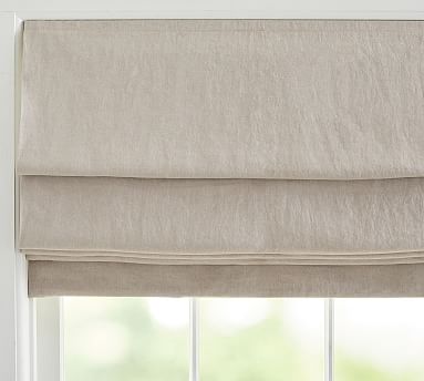 pottery barn linen roman shades