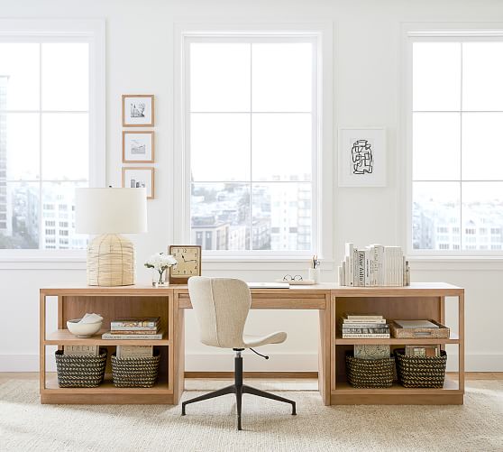 pottery barn rattan desk