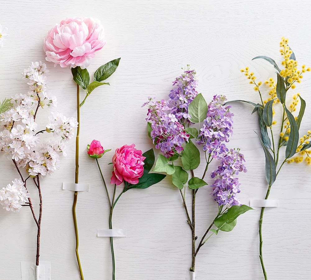 Faux Peony Stems Artificial Flowers Pottery Barn
