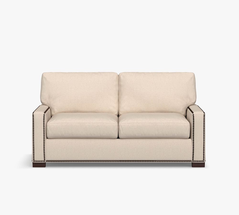 Turner Square Arm Fabric Sofa with Nailheads Pottery Barn