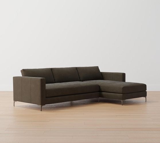 Jake Leather Sofa Chaise Sectional Pottery Barn