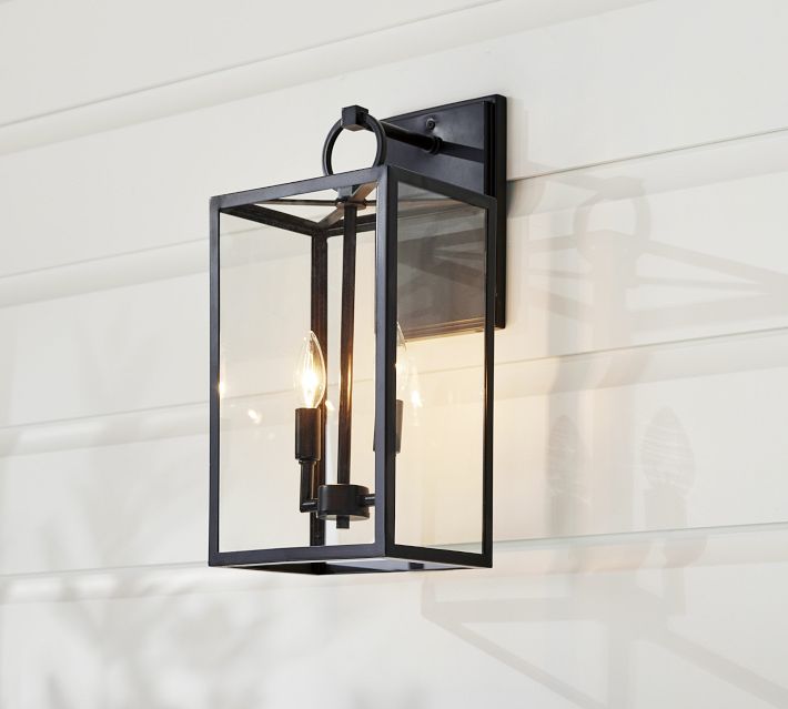 manor glass and iron sconce