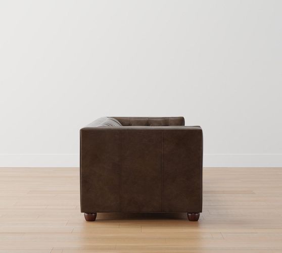 Chesterfield Square Arm Leather Sofa Pottery Barn