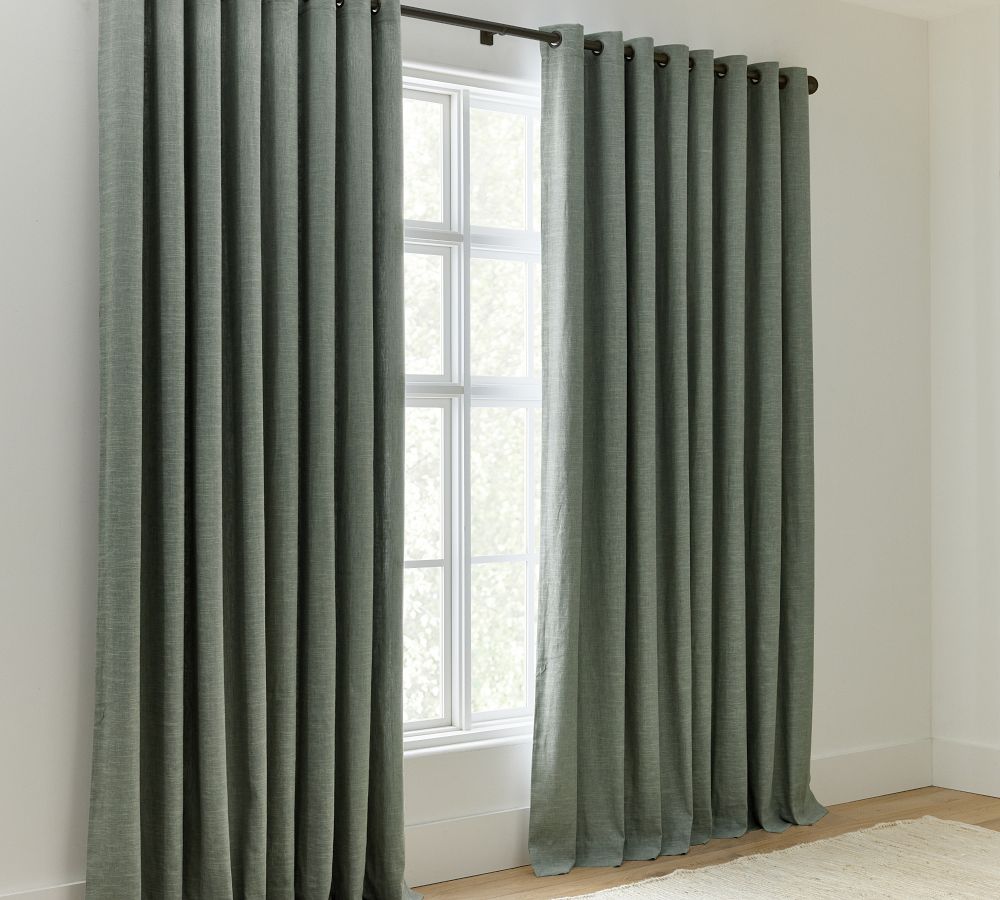 Emery Linen Grommet Blackout Curtain Pottery Barn