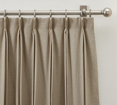 OPEN BOX: Belgian Flax Linen Pinch Pleat Blackout Curtain | Pottery Barn