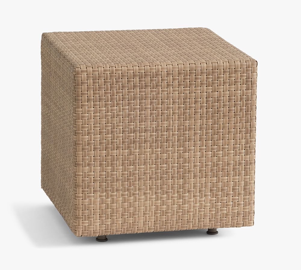 Belvedere Wicker Bunching Cube Outdoor Side Table Pottery Barn