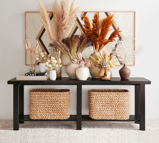 pottery barn reed console table