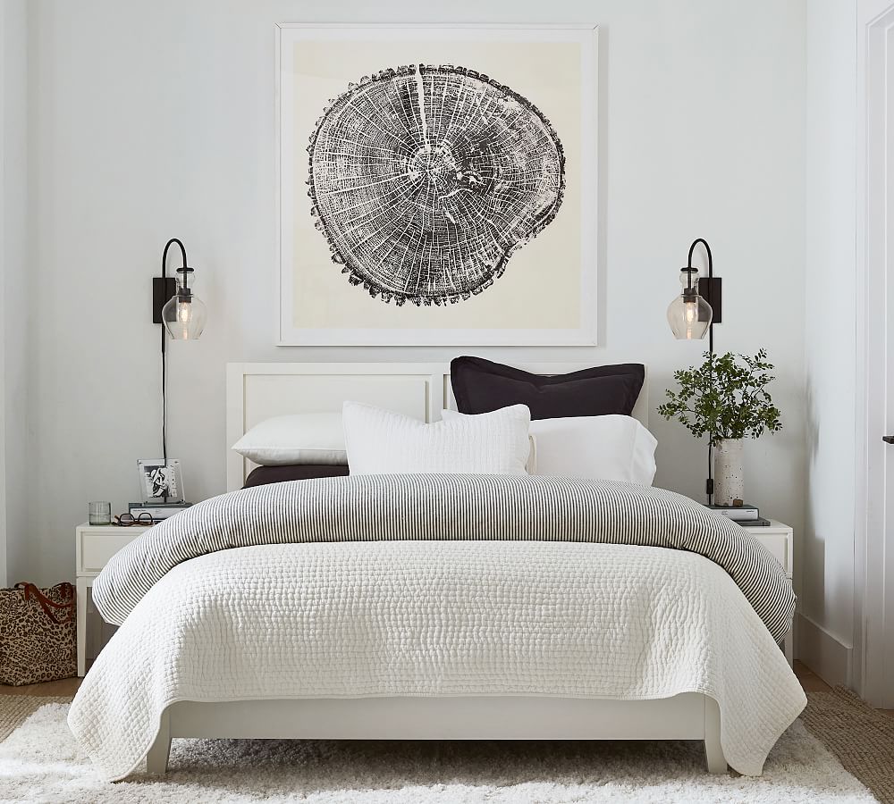 Gray Wheaton Stripe Cotton Patterned Duvet Cover & Sham Pottery Barn