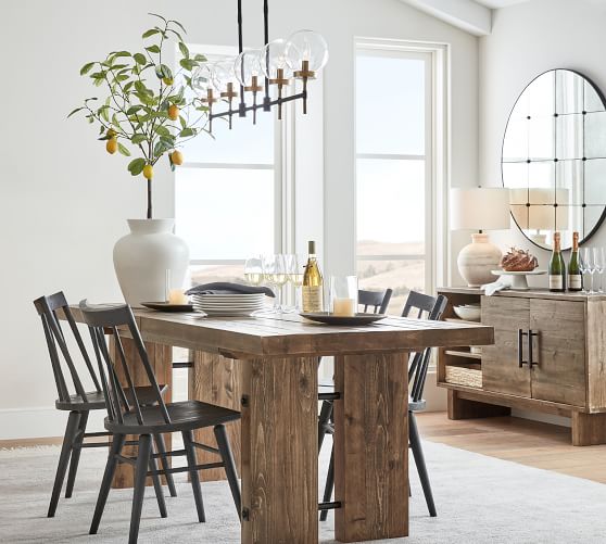 linear chandelier dining room