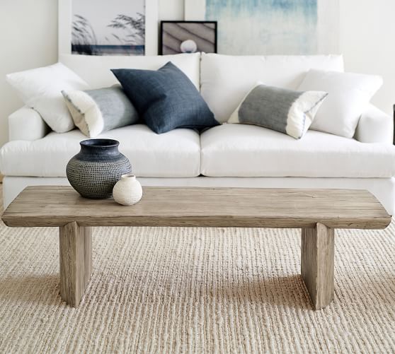 pottery barn wood coffee table