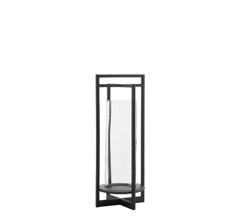 Brooks Cross Bar Steel & Glass Outdoor Lantern | Pottery Barn