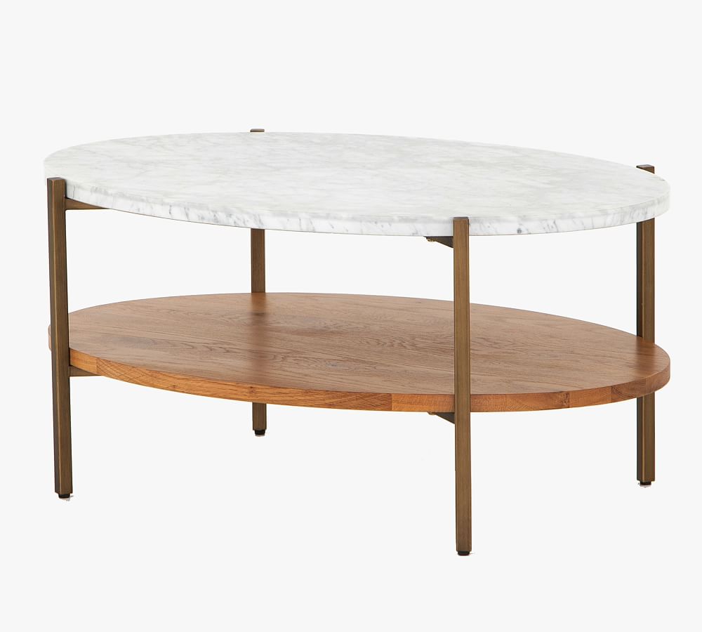 oval white marble coffee table