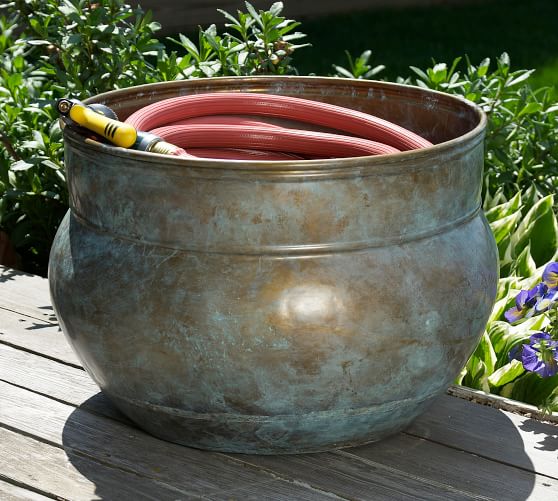 Evianna Blue Verde Brass Hose Pot Pottery Barn