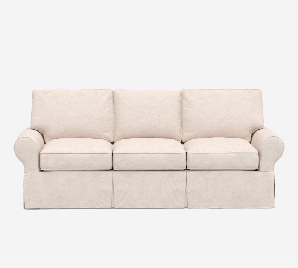 PB Basic Slipcovered Sleeper Sofa with Memory Foam Mattress Pottery Barn