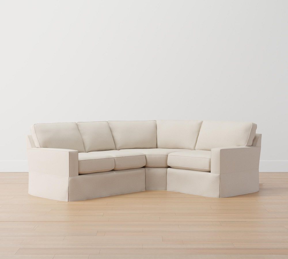 Buchanan Square Arm Fabric 3Piece Wedge Sectional Pottery Barn