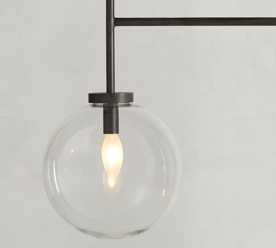 Claremont Glass Globe Linear Chandelier Pottery Barn