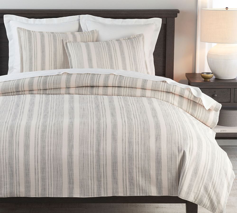 Hawthorn Striped Cotton Duvet Cover Pottery Barn