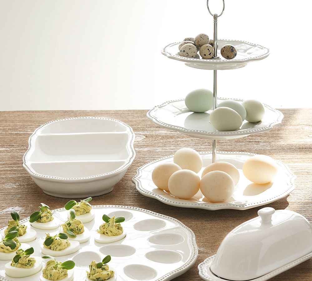 Leila Scalloped Three Tiered Stand Pottery Barn