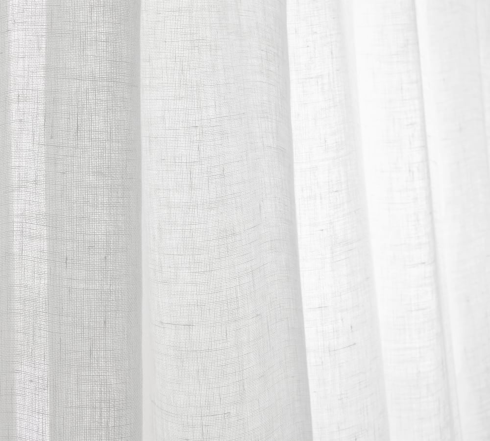 Emery Linen Sheer Curtain | Pottery Barn